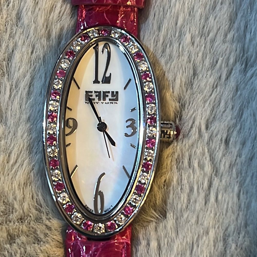 ❤️💎Perfect for Valentines Day Luxury EFFY Pink sapphire &💎1.77 ct pink croc band - Picture 9 of 11